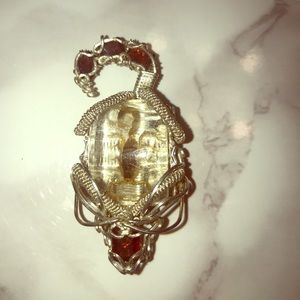 Custom Silver Scorpio pendant with Topaz Stones